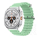 Gigapack Samsung Galaxy Watch Ultra eSIM 47mm (SM-L705) pótszíj (egyedi méret, szilikon, állítható, hullám) világoszöld