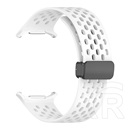 Gigapack Samsung Galaxy Watch Ultra eSIM 47mm (SM-L705) pótszíj (egyedi méret, szilikon, lyukacsos, légáteresztő) fehér