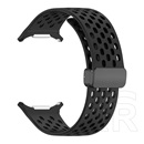 Gigapack Samsung Galaxy Watch Ultra eSIM 47mm (SM-L705) pótszíj (egyedi méret, szilikon, lyukacsos, légáteresztő) fekete