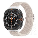 Gigapack Samsung Galaxy Watch Ultra eSIM 47mm (SM-L705) pótszíj (egyedi méret, textil, szőtt minta) fehér