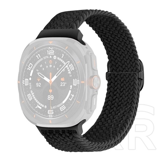 Gigapack Samsung Galaxy Watch Ultra eSIM 47mm (SM-L705) pótszíj (egyedi méret, textil, szőtt minta) fekete