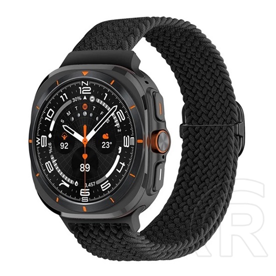 Gigapack Samsung Galaxy Watch Ultra eSIM 47mm (SM-L705) pótszíj (egyedi méret, textil, szőtt minta) fekete