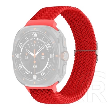 Gigapack Samsung Galaxy Watch Ultra eSIM 47mm (SM-L705) pótszíj (egyedi méret, textil, szőtt minta) piros
