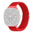 Gigapack Samsung Galaxy Watch Ultra eSIM 47mm (SM-L705) pótszíj (egyedi méret, textil, szőtt minta) piros
