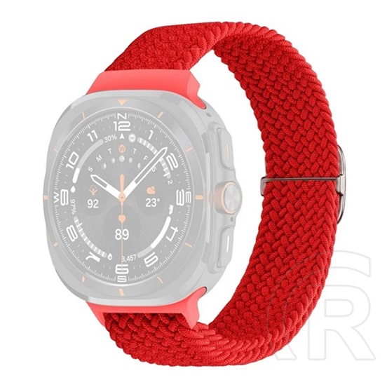Gigapack Samsung Galaxy Watch Ultra eSIM 47mm (SM-L705) pótszíj (egyedi méret, textil, szőtt minta) piros