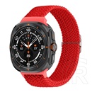 Gigapack Samsung Galaxy Watch Ultra eSIM 47mm (SM-L705) pótszíj (egyedi méret, textil, szőtt minta) piros