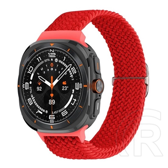 Gigapack Samsung Galaxy Watch Ultra eSIM 47mm (SM-L705) pótszíj (egyedi méret, textil, szőtt minta) piros