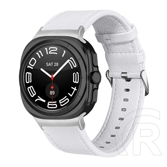 Gigapack Samsung Galaxy Watch Ultra eSIM 47mm (SM-L705) pótszíj (egyedi méret, valódi bőr) fehér