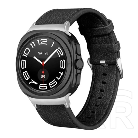 Gigapack Samsung Galaxy Watch Ultra eSIM 47mm (SM-L705) pótszíj (egyedi méret, valódi bőr) fekete