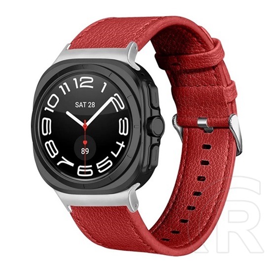 Gigapack Samsung Galaxy Watch Ultra eSIM 47mm (SM-L705) pótszíj (egyedi méret, valódi bőr) piros