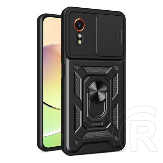 Gigapack Samsung Galaxy Xcover 7 (SM-G556) műanyag telefonvédő (ütésálló, szilikon belső, tartógyűrű, kameravédő) fekete
