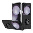 Gigapack Samsung Galaxy Z Flip6 5G (SM-F741) műanyag telefonvédő (asztali tartó, tartógyűrű, 360°, mágneses) fekete