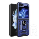 Gigapack Samsung Galaxy Z Flip6 5G (SM-F741) műanyag telefonvédő (ütésállóság, szilikon belső, tartógyűrű) sötétkék