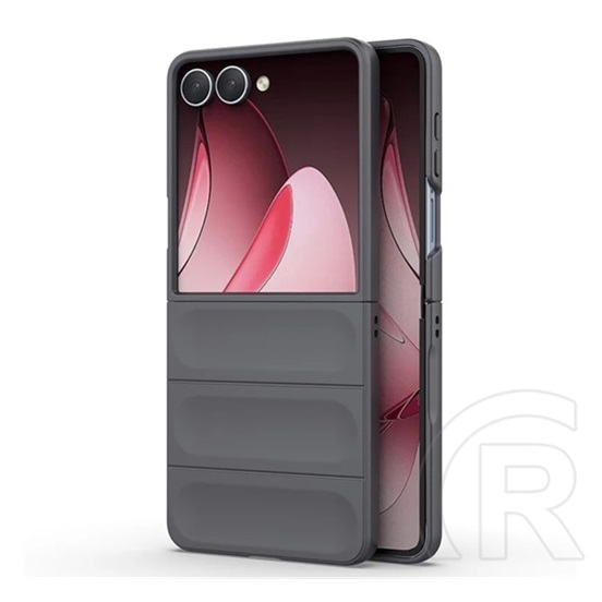 Gigapack Samsung Galaxy Z Flip7 (SM-F766) műanyag telefonvédő (ütésállóság, kameravédő, 3d) sötétszürke