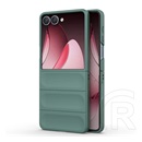 Gigapack Samsung Galaxy Z Flip7 (SM-F766) műanyag telefonvédő (ütésállóság, kameravédő, 3d) sötétzöld