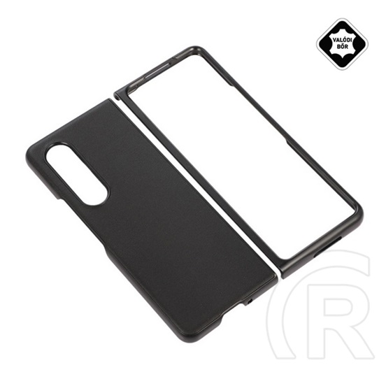 Gigapack Samsung Galaxy Z Fold3 5G (SM-F926) műanyag telefonvédő (valódi bőr bevonat, közepesen ütésálló) fekete