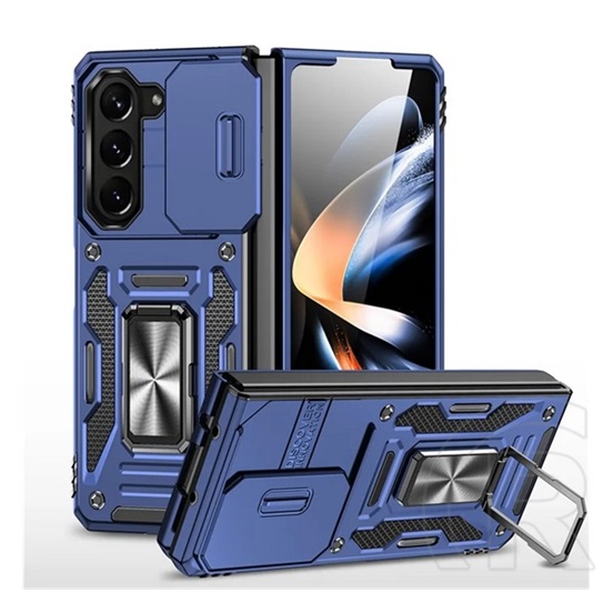 Gigapack Samsung Galaxy Z Fold6 5G (SM-F956) telefonvédő (ütésálló, szilikon belső, tartógyűrű, kameravédő) sötétkék