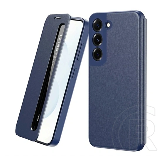 Gigapack Samsung S22 tok álló (aktív flip, oldalra nyíló, smart view window) sötétkék