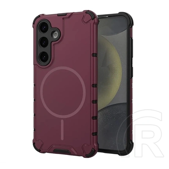 Gigapack Samsung S24 defender műanyag telefonvédő (ütésállóság, légpárnás sarok, matt, szilikon belső, magsafe) lila