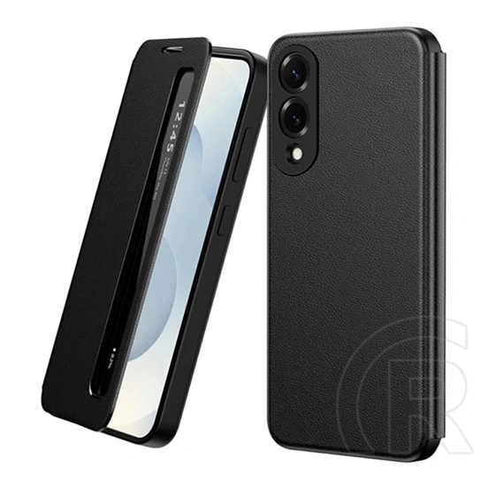 Gigapack Samsung S25 Edge tok álló (aktív flip, oldalra nyíló, smart view window) fekete