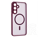 Gigapack Samsung S25 FE szilikon telefonvédő (ütésállóság, matt, műanyag hátlap, kameravédő, magsafe) bordó