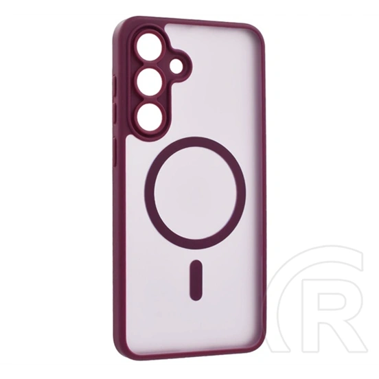 Gigapack Samsung S25 FE szilikon telefonvédő (ütésállóság, matt, műanyag hátlap, kameravédő, magsafe) bordó