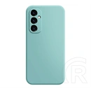 Gigapack Samsung S25 szilikon telefonvédő (matt, mikrofiber plüss karcolásmentesítő belső, prémium) mentazöld