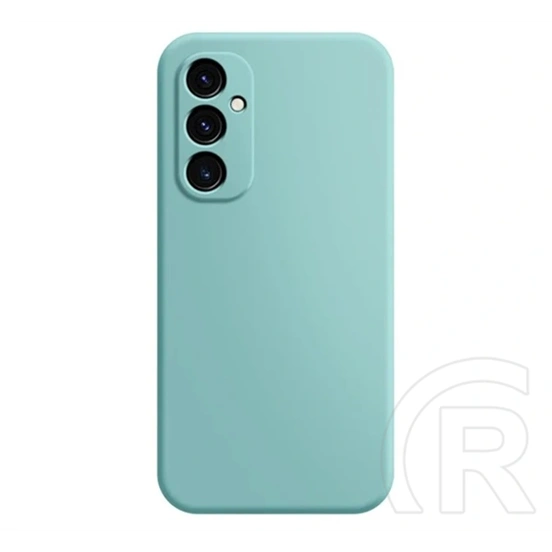 Gigapack Samsung S25 szilikon telefonvédő (matt, mikrofiber plüss karcolásmentesítő belső, prémium) mentazöld