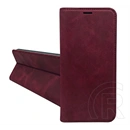 Gigapack Samsung S25 tok álló, bőr hatású (flip, oldalra nyíló, asztali tartó, kártyazseb, prémium) bordó