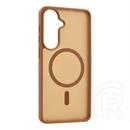 Gigapack Samsung S26 Plus szilikon telefonvédő (ütésállóság, matt, műanyag hátlap, kameravédő, magsafe) világosbarna
