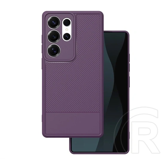 Gigapack Samsung S26 Ultra szilikon telefonvédő (ütésállóság, kameravédő, karbon minta) lila
