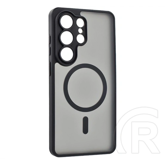Gigapack Samsung S26 Ultra szilikon telefonvédő (ütésállóság, matt, műanyag hátlap, kameravédő, magsafe) fekete