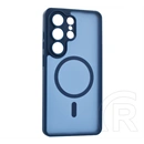 Gigapack Samsung S26 Ultra szilikon telefonvédő (ütésállóság, matt, műanyag hátlap, kameravédő, magsafe) sötétkék