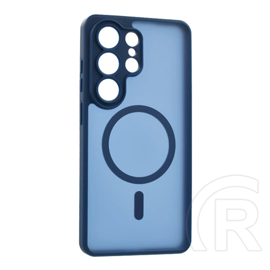 Gigapack Samsung S26 Ultra szilikon telefonvédő (ütésállóság, matt, műanyag hátlap, kameravédő, magsafe) sötétkék