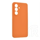 Gigapack Samsung S26 szilikon telefonvédő (matt, mikrofiber plüss karcolásmentesítő belső, prémium) narancssárga