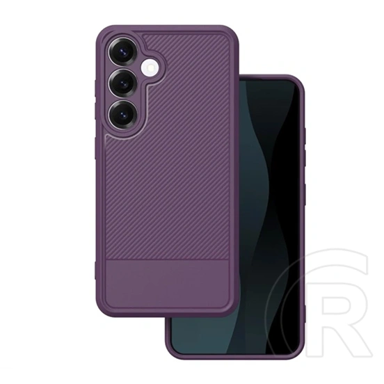 Gigapack Samsung S26 szilikon telefonvédő (ütésállóság, kameravédő, karbon minta) lila