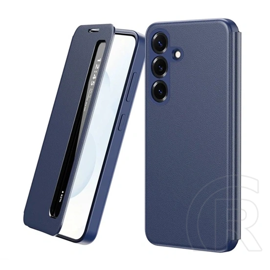 Gigapack Samsung S26 tok álló (aktív flip, oldalra nyíló, smart view window) sötétkék