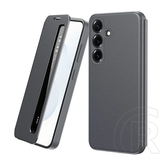 Gigapack Samsung S26 tok álló (aktív flip, oldalra nyíló, smart view window) sötétszürke