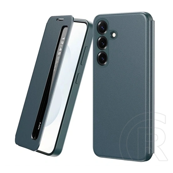 Gigapack Samsung S26 tok álló (aktív flip, oldalra nyíló, smart view window) sötétzöld