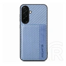 Gigapack Samsung S26 védő (ütésálló, bőr hatású hátlap, mágneses, kitámasztó, kártyatartó, rfid, karbon minta) sötétkék