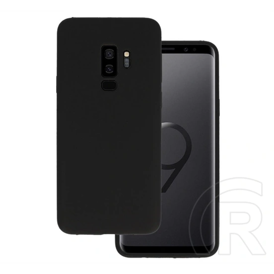 Gigapack Samsung S9 Plus szilikon telefonvédő (matt, mikrofiber plüss karcolásmentesítő belső, prémium) fekete