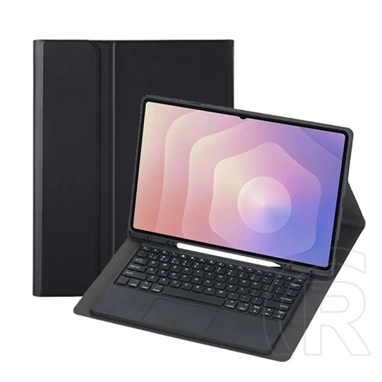 Gigapack Samsung Tab S11 Ultra 5G tok álló, bőr hatású (flip, bluetooth billentyűzet, angol nyelvű, ceruza tartó) fekete