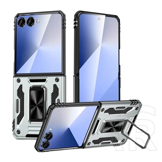 Gigapack Samsung Z Flip8 defender szilikon telefonvédő (ütésállóság, tartógyűrű, mágneses) ezüst
