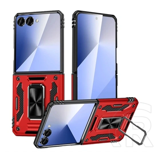 Gigapack Samsung Z Flip8 defender szilikon telefonvédő (ütésállóság, tartógyűrű, mágneses) piros