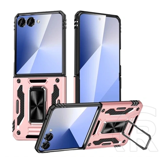 Gigapack Samsung Z Flip8 defender szilikon telefonvédő (ütésállóság, tartógyűrű, mágneses) rozéarany