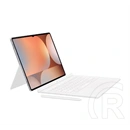 Gigapack Samsung tok (álló, bőr hatású, flip, bluetooth billentyűzet, QWERTY, angol nyelvű, prémium, fehér)