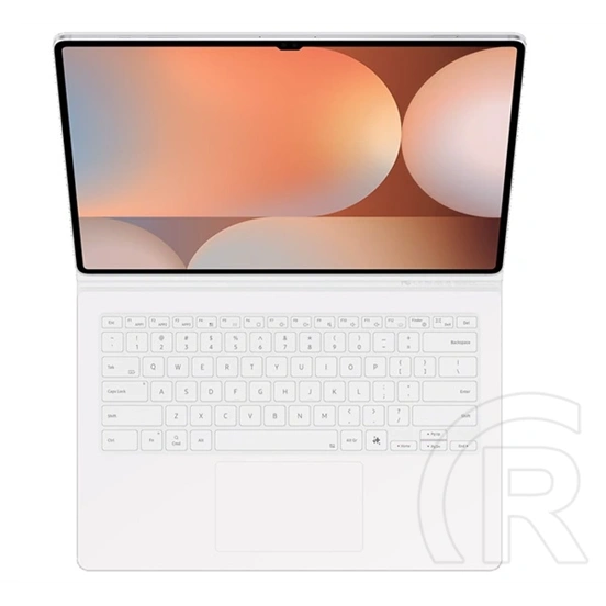 Gigapack Samsung tok (álló, bőr hatású, flip, bluetooth billentyűzet, QWERTY, angol nyelvű, prémium, fehér)