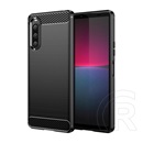 Gigapack Sony Xperia 10 V (XQ-DC54)  védő (közepesen ütésálló, légpárnás sarok, szálcsiszolt, karbon minta) fekete