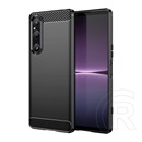 Gigapack Sony Xperia 1 V (XQ-DQ72)  védő (közepesen ütésálló, légpárnás sarok, szálcsiszolt, karbon minta) fekete