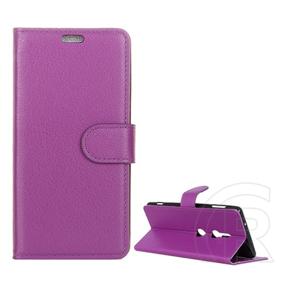 Gigapack Sony Xperia XZ3 (H9436) tok álló, bőr hatású (Flip, oldalra nyíló, asztali tartó funkció, prémium) lila